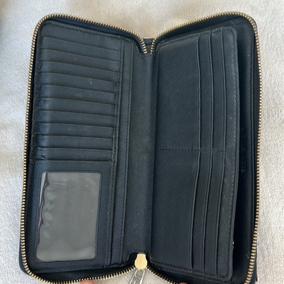 Black Michael Kors purse with gold detailing and long strap - Picture 8 of 8